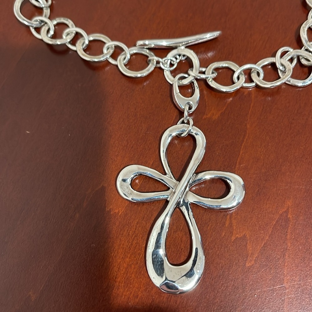 RLM Studio Sterling Silver Toggle Chain with Detachable Cross Pendant